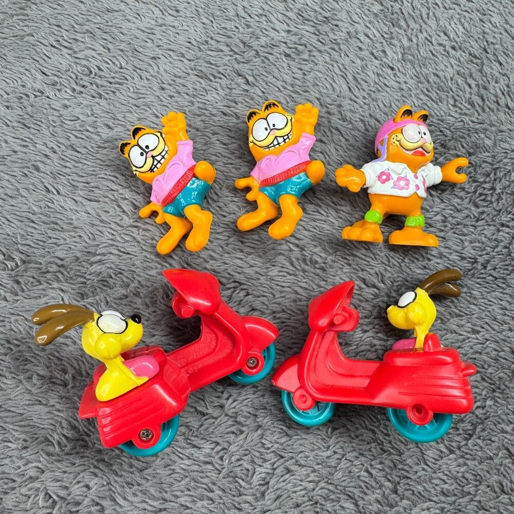 Vintage 80s Garfield McDonalds Toys Lot of 5